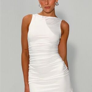 Princess Polly White Ruched Mini Dress
